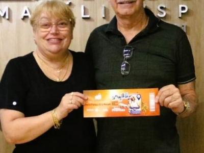 Campanha Promocional: Associação Comercial entrega mais uma viagem sorteada. Desta vez para o Terra Park Eco Resort. As viagens são estimulantes e muito bem aproveitadas, dizem ganhadores