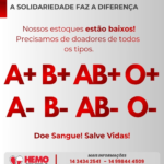 Estoque crítico de sangue: Hemocentro de Marília pede apoio da população com a adesão de doadores. A situação é grave para os vários tipos. Veja