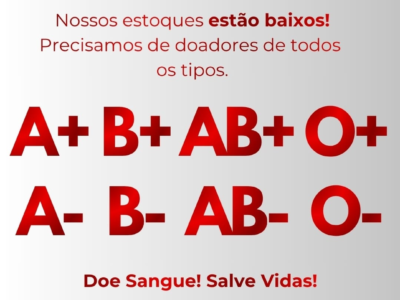 Estoque crítico de sangue: Hemocentro de Marília pede apoio da população com a adesão de doadores. A situação é grave para os vários tipos. Veja