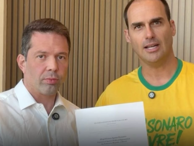 Eduardo Bolsonaro entra em ação, ajuda defesa de Zambelli e leva Moraes ao Tribunal de Haia; SAIBA DETALHES