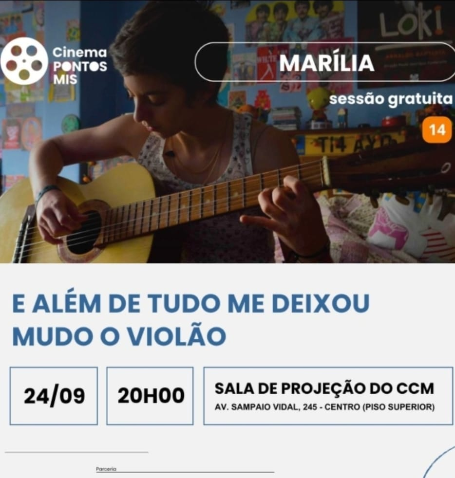 No momento, você está visualizando Cinema Pontos MIS exibe filme de Anna Muylaert em Marília. Sessão gratuita traz ” E Além de Tudo me deixou o Violão”. Veja data e tudo mais