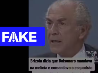 É falso vídeo que mostra Brizola associando Bolsonaro a milícias; material foi adulterado com IA