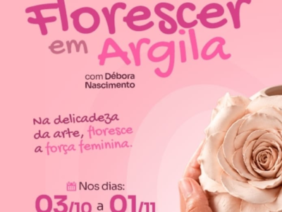 Espaço Cultural do Marília Shopping recebe a exposição “Florescer em Argila” durante o Outubro Rosa. Mostra é da ceramista Débora Nascimento reúne peças inéditas. Veja