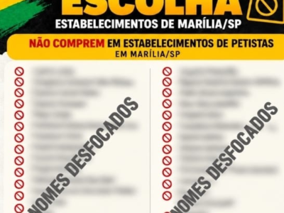 Campanha Virtual Ilegal: Associação Comercial pretende rastrear mensagens eletrônicas de listas que trazem estabelecimentos “definidos” com identificação ideológica e para que eleitores boicotem essas empresas